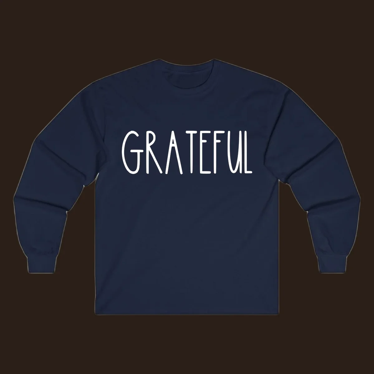 Bold white typography spelling out GRATEFUL, suitable for Thanksgiving.