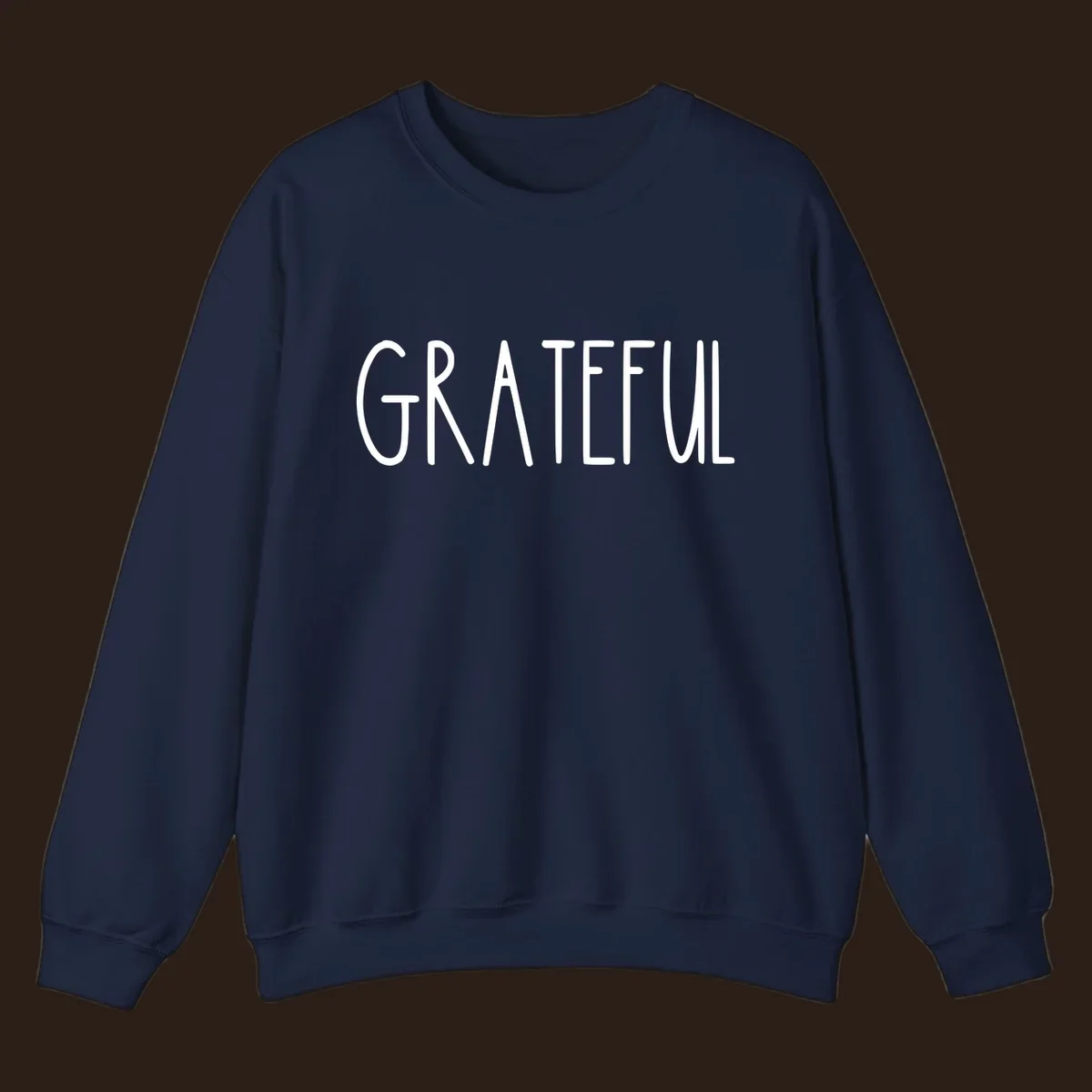 Bold white typography spelling out GRATEFUL, suitable for Thanksgiving.