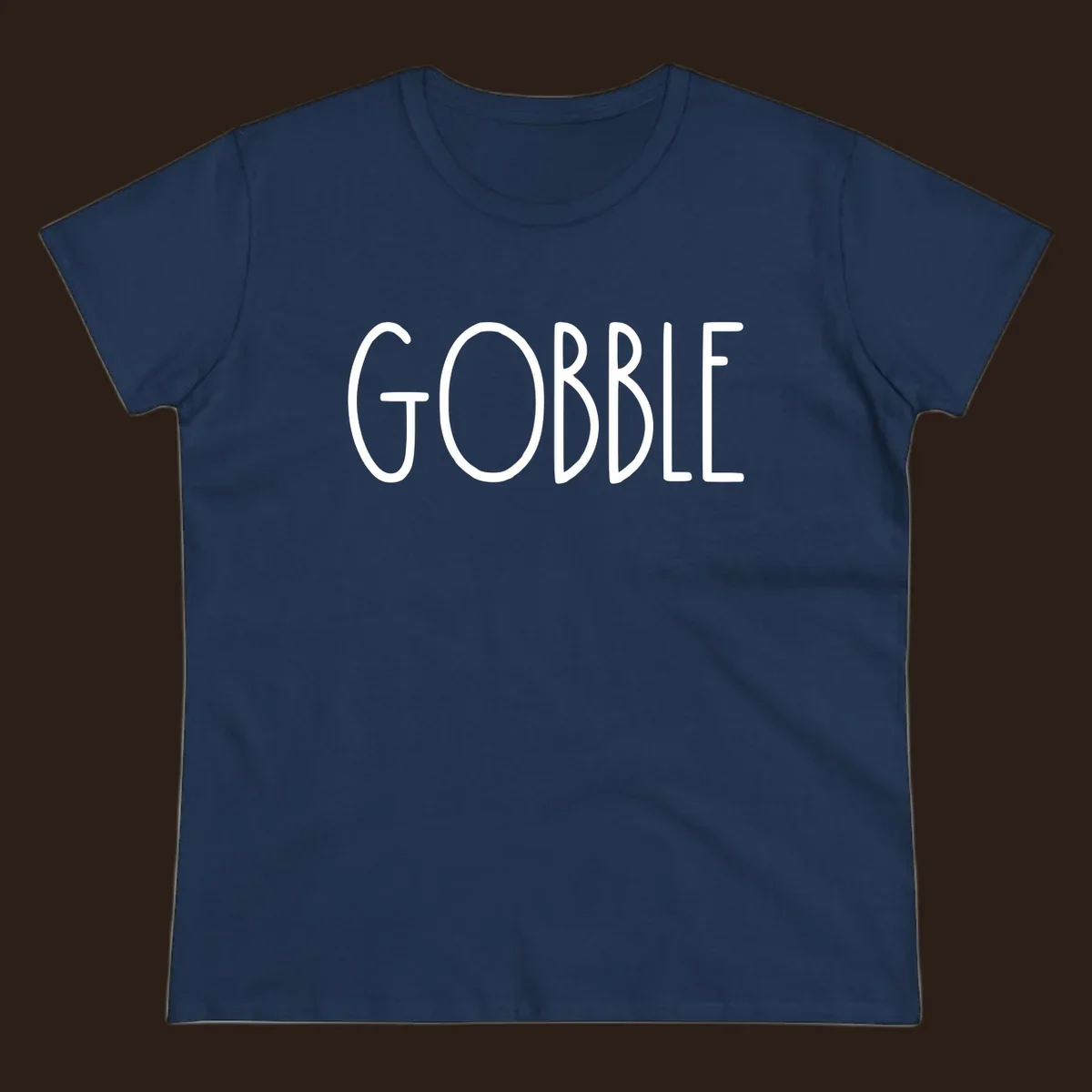Gobble Thanksgiving text design in white on a dark background.