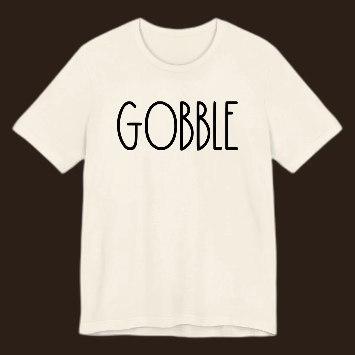 Gobble Thanksgiving text design in white on a dark background.