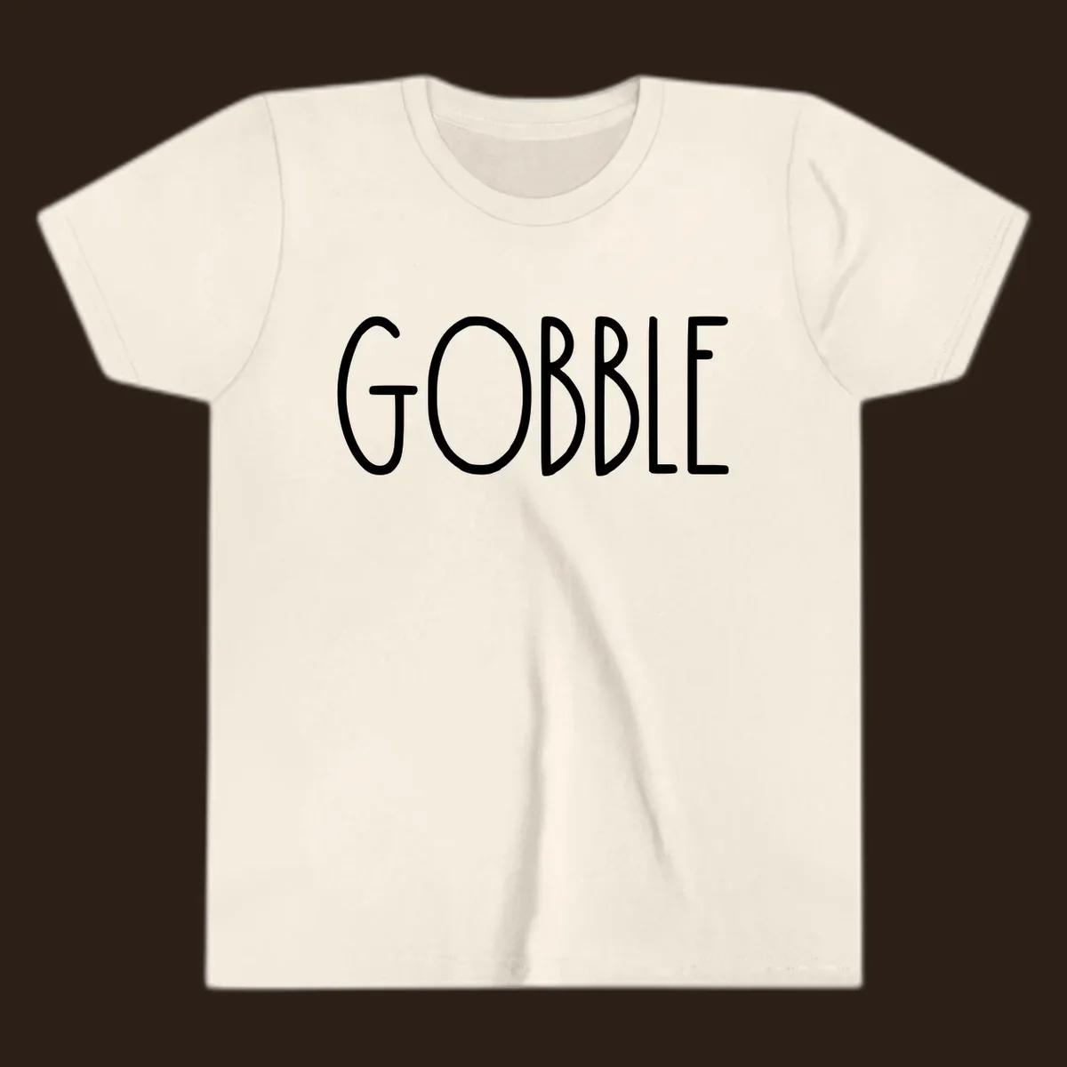 Gobble Thanksgiving text design in white on a dark background.