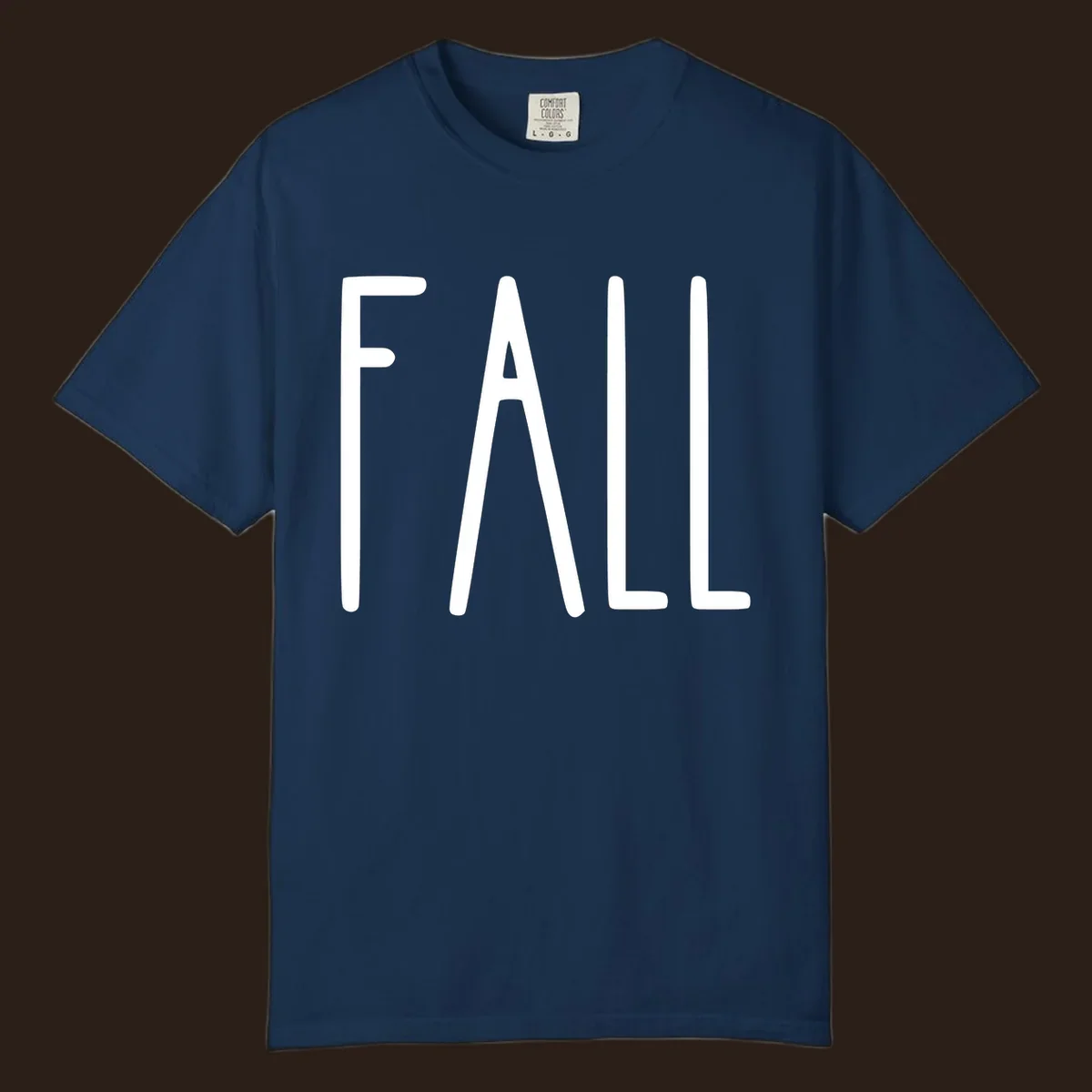 Fall season text design with white lettering on a dark background.