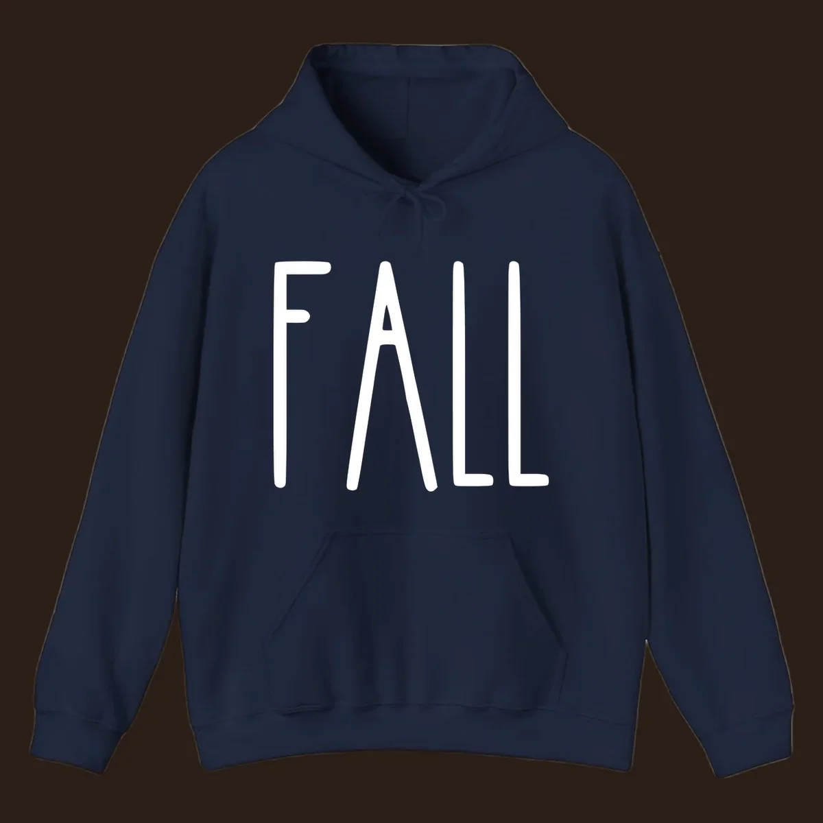 Fall season text design with white lettering on a dark background.