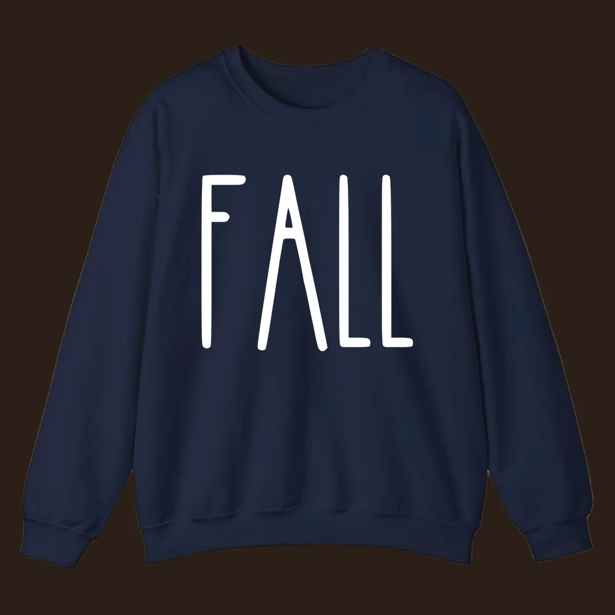 Fall season text design with white lettering on a dark background.