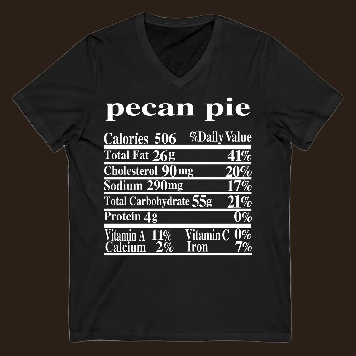 Pecan pie nutrition facts label design.