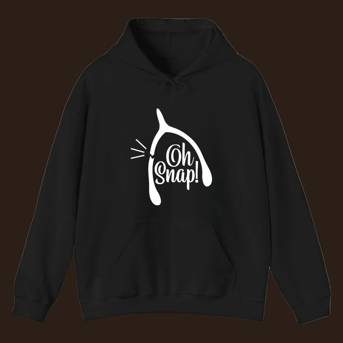 Oh snap wishbone broken design with white text.