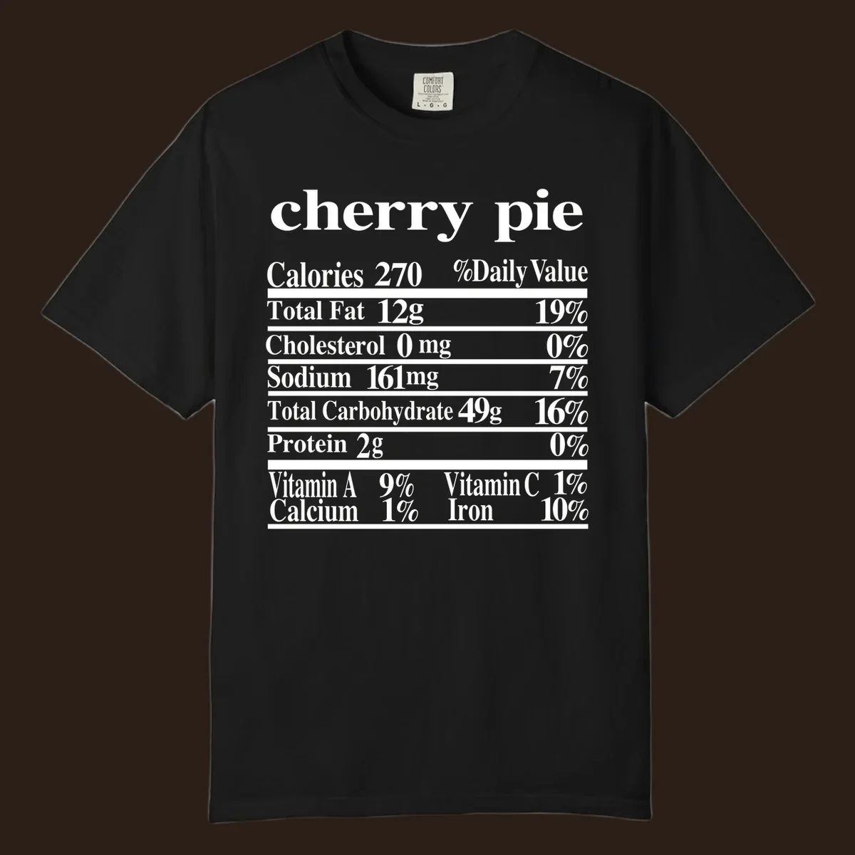 Cherry pie nutrition facts label design