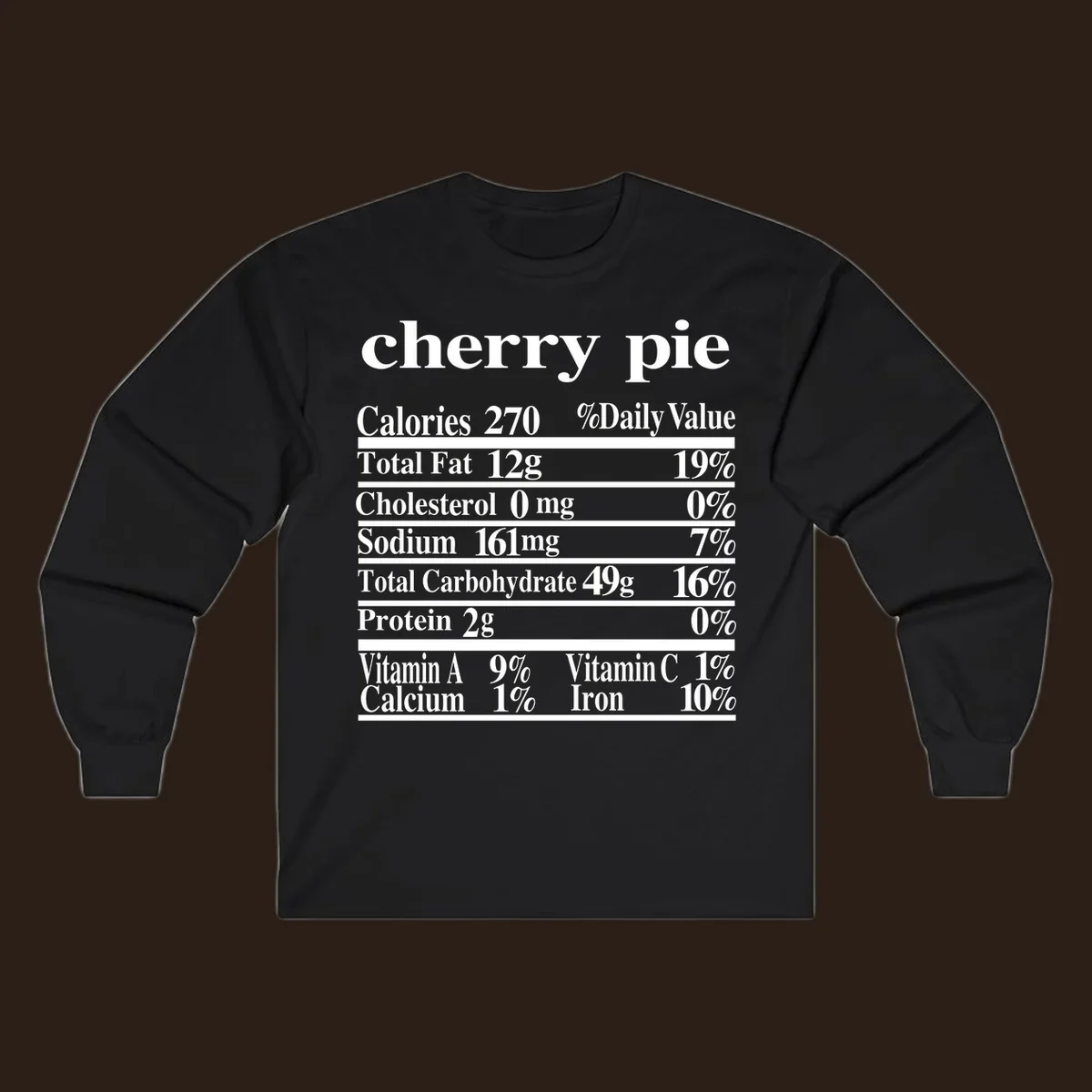 Cherry pie nutrition facts label design