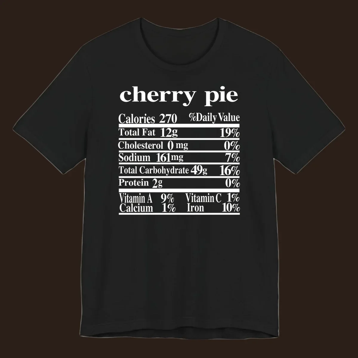 Cherry pie nutrition facts label design