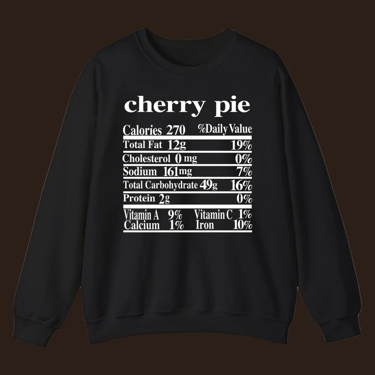 Cherry pie nutrition facts label design