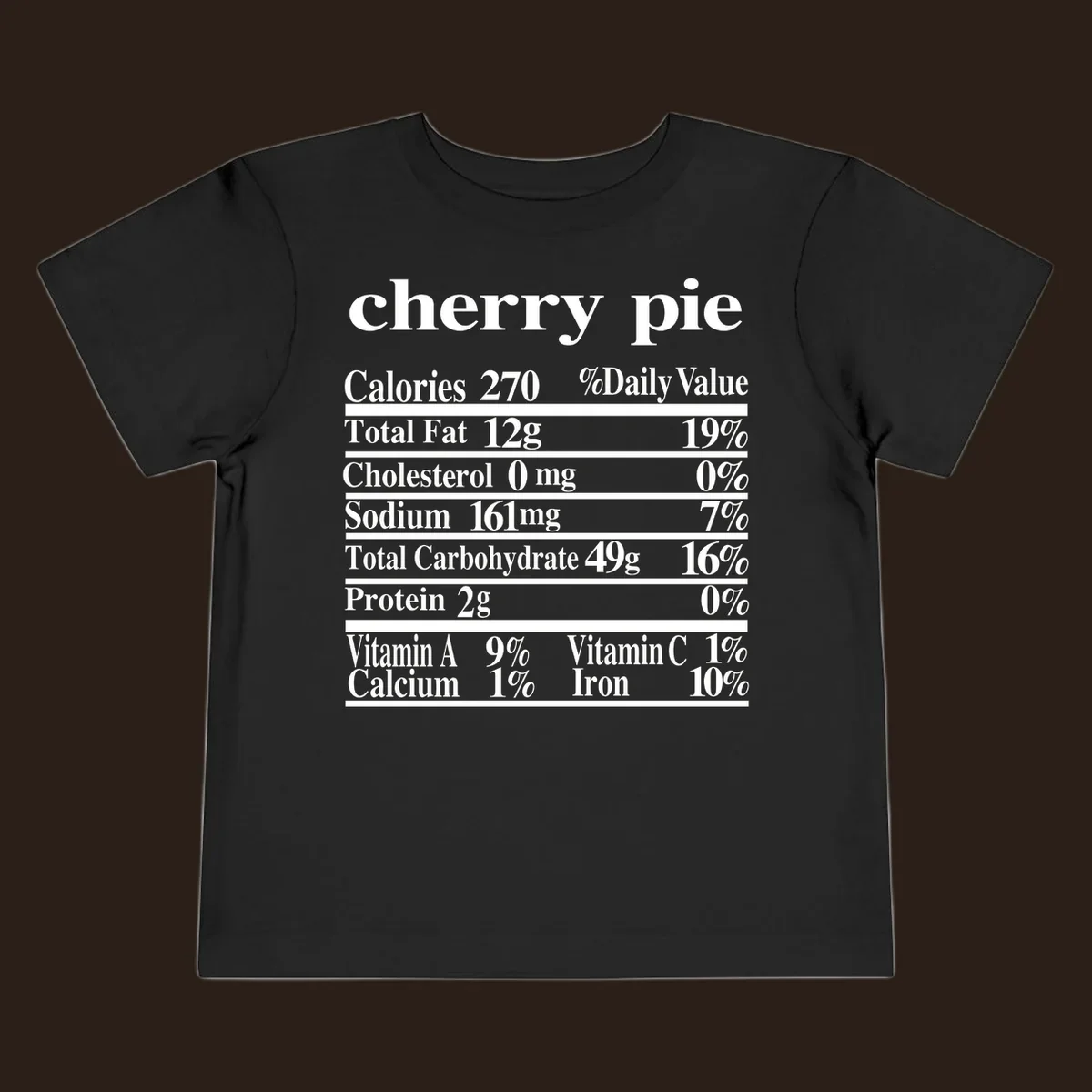 Cherry pie nutrition facts label design