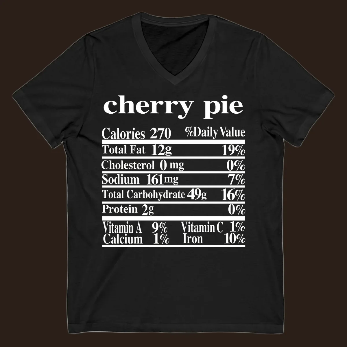 Cherry pie nutrition facts label design