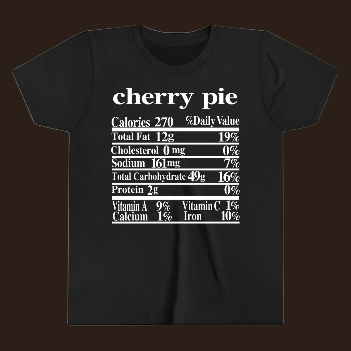 Cherry pie nutrition facts label design