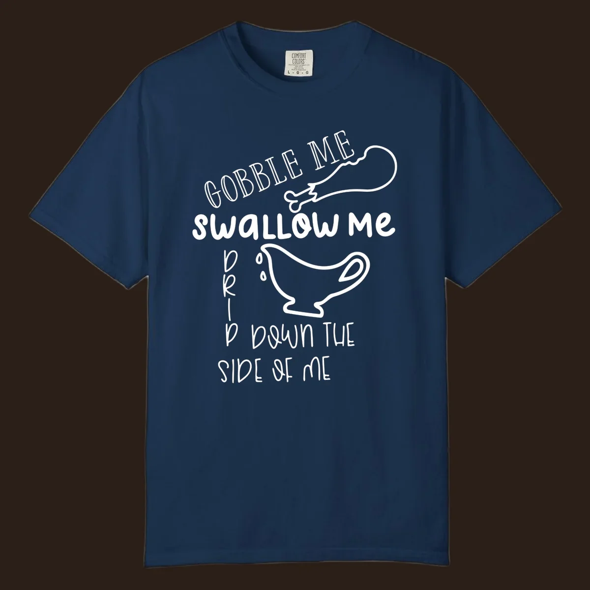 Gravy me down Thanksgiving shirt with turkey leg and gravy boat.