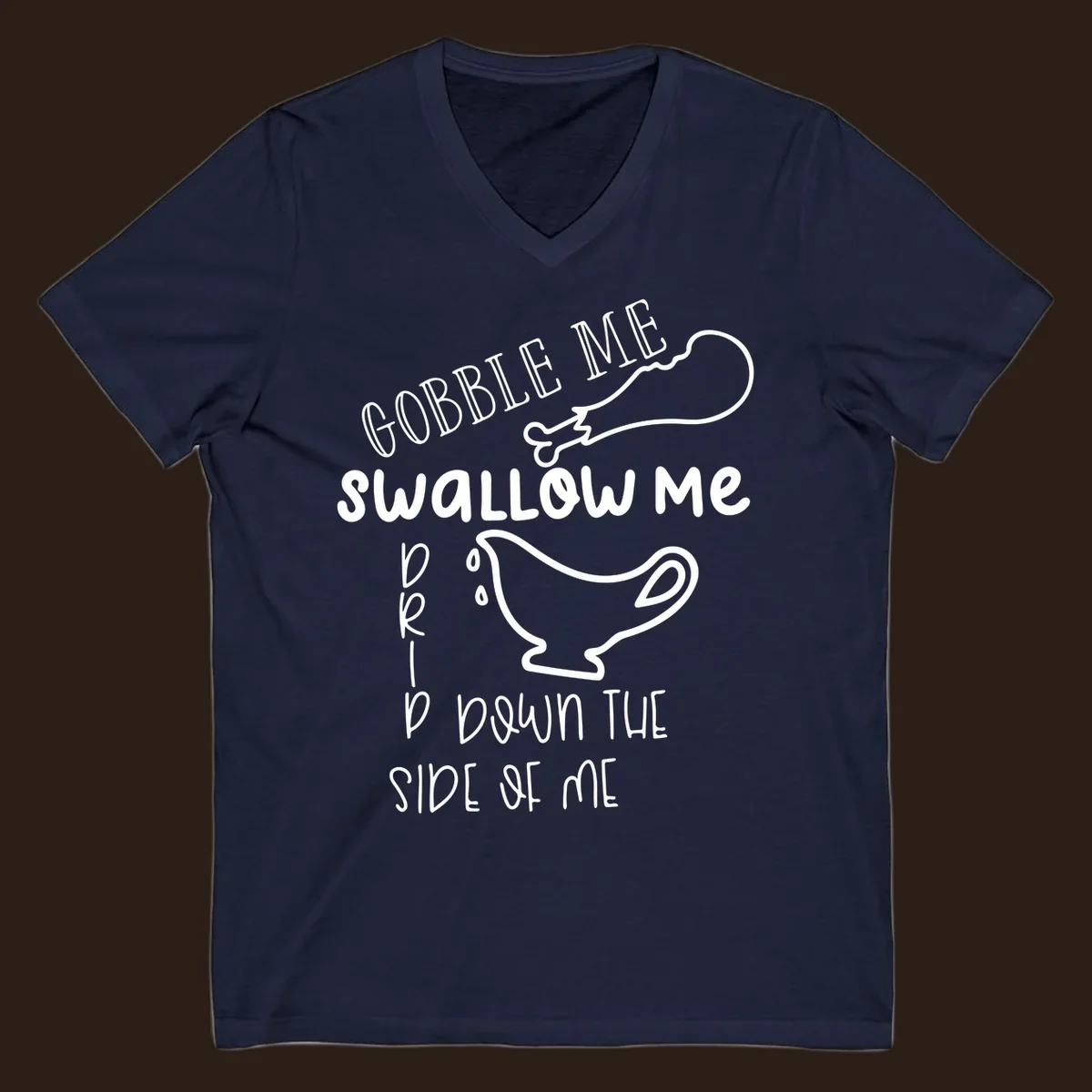 Gravy me down Thanksgiving shirt with turkey leg and gravy boat.