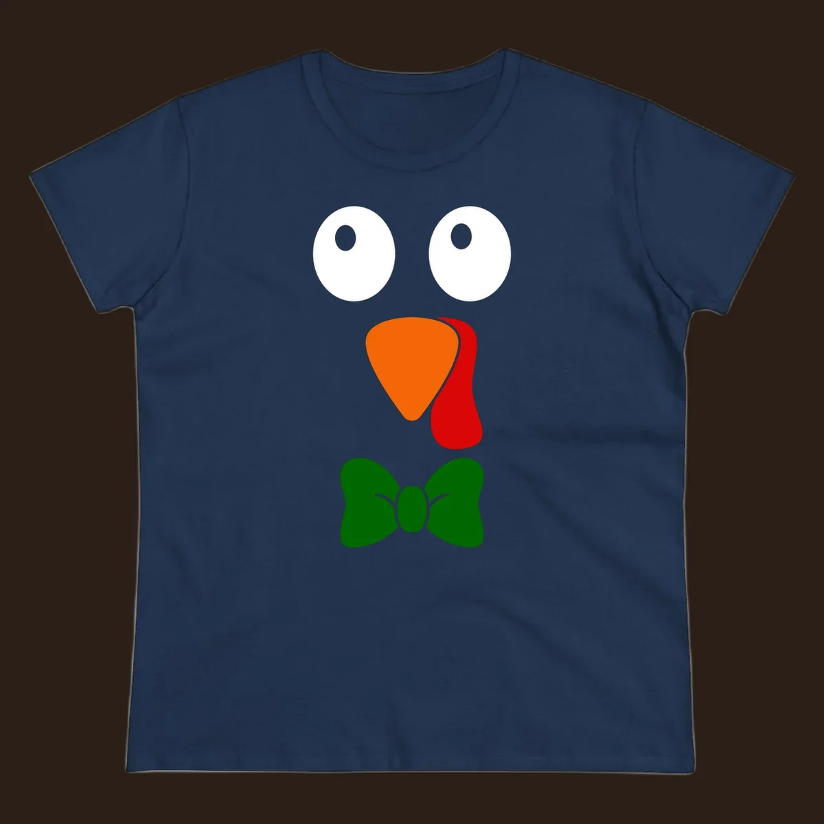 Cute turkey face with bowtie graphic for Thanksgiving.