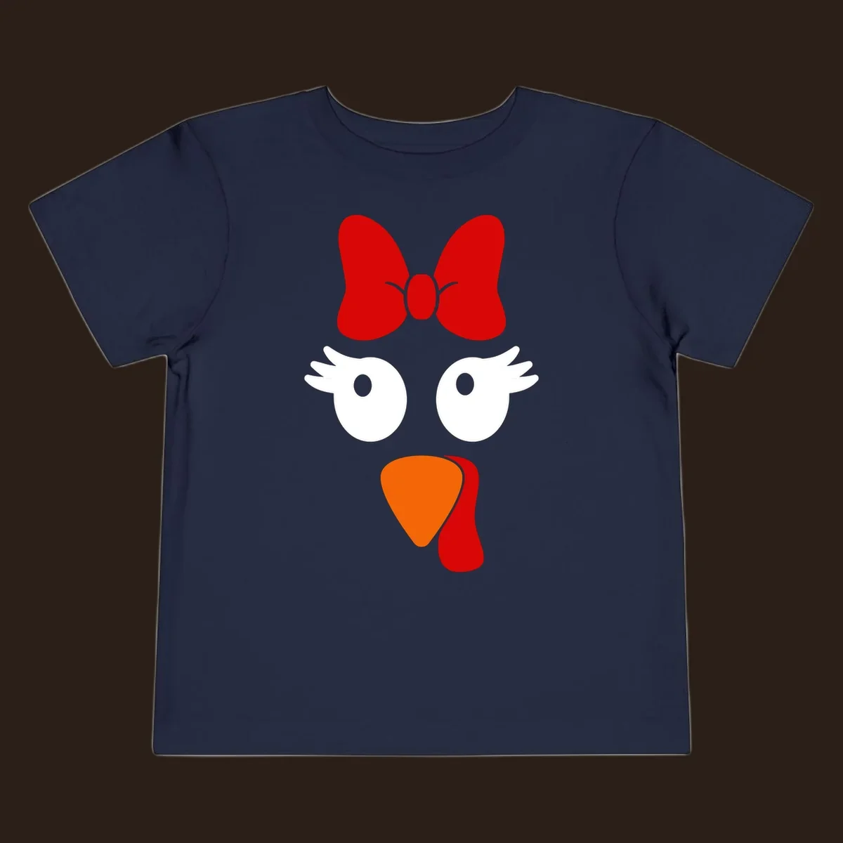 Cute turkey face with bow graphic for Thanksgiving shirt