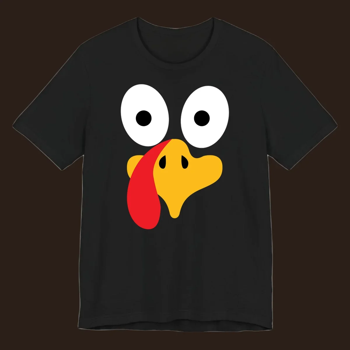 Googly-eyed turkey face illustration for Thanksgiving.