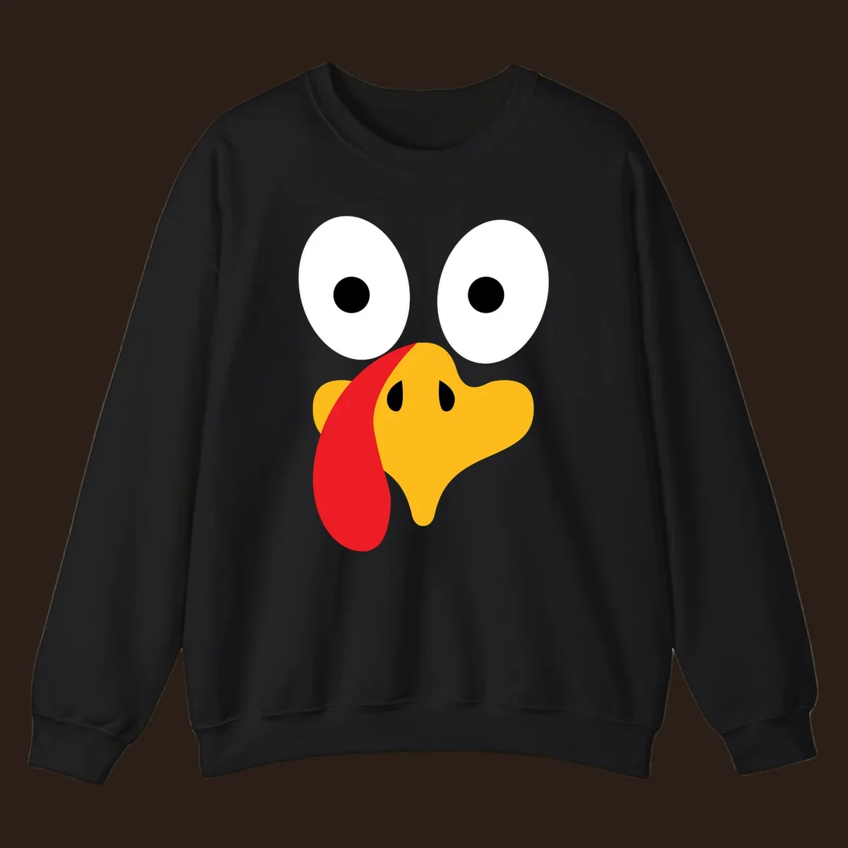 Googly-eyed turkey face illustration for Thanksgiving.