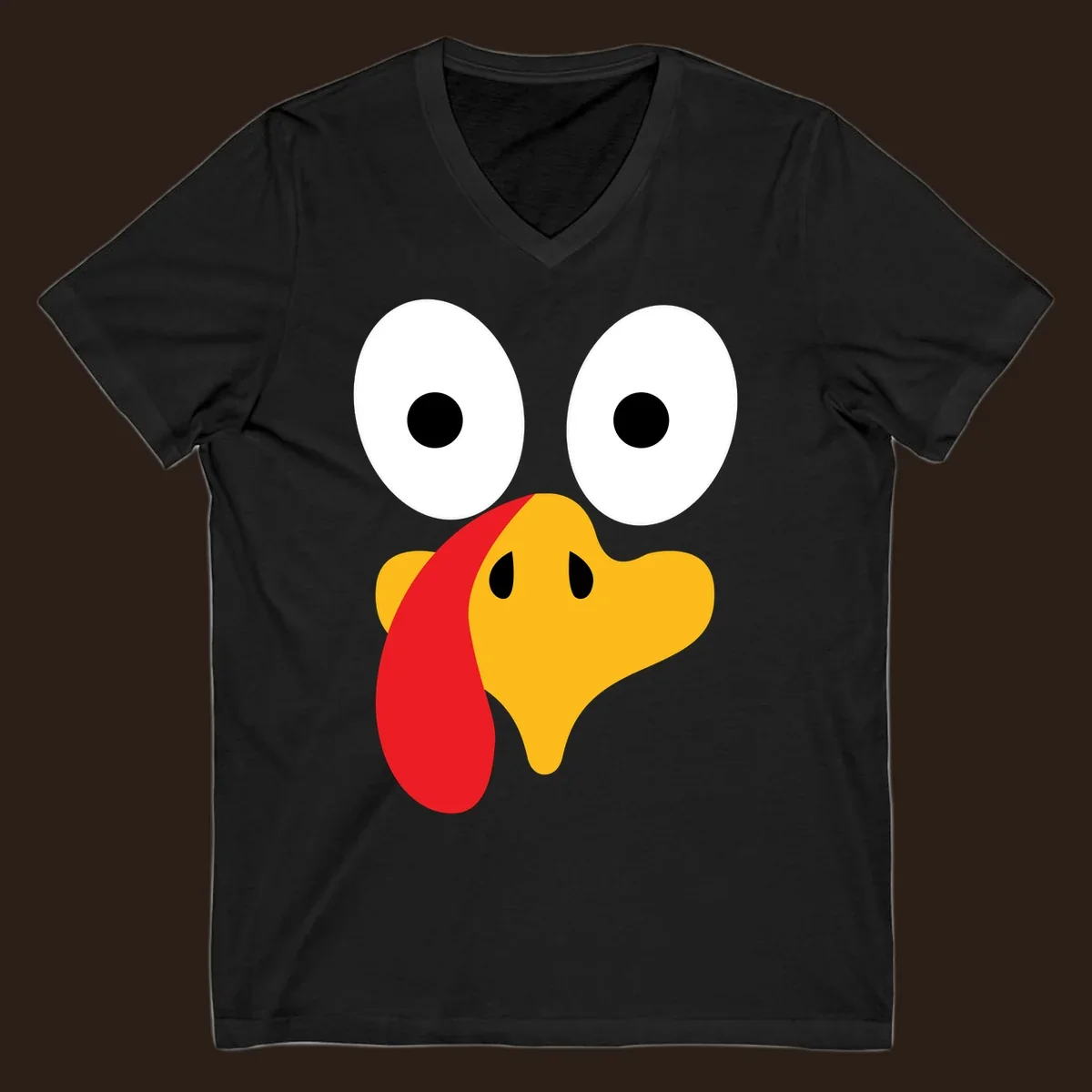 Googly-eyed turkey face illustration for Thanksgiving.