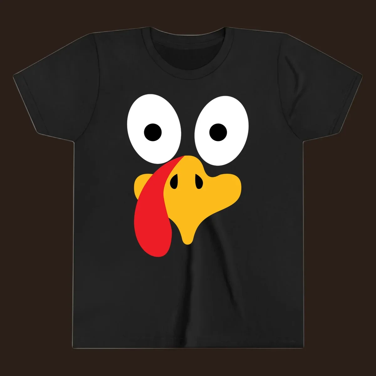 Googly-eyed turkey face illustration for Thanksgiving.