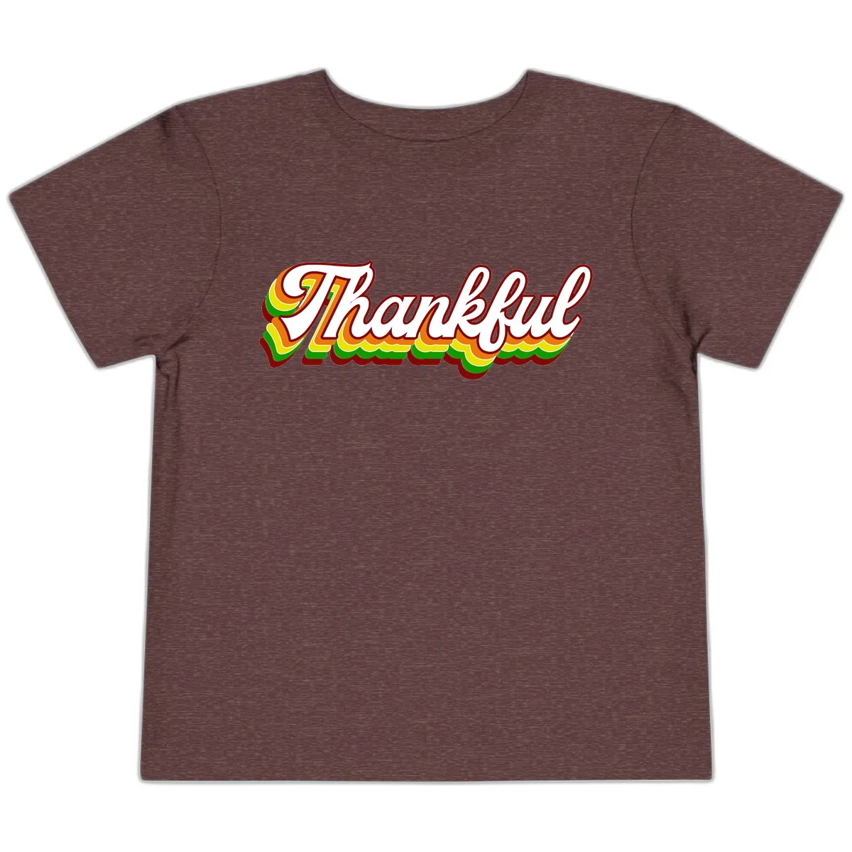 Retro Thankful Script Toddler T-Shirt in Heather Maroon