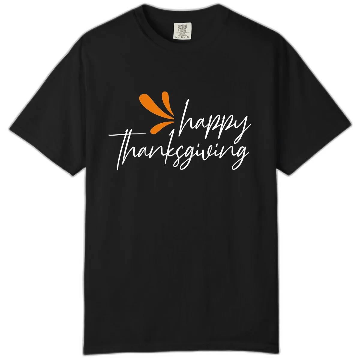 Happy Thanksgiving Script Design Comfort Color in Black