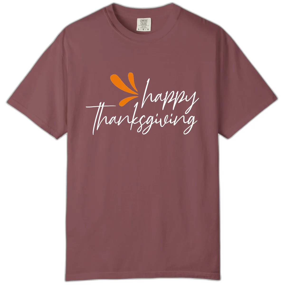 Happy Thanksgiving Script Design Comfort Color in Brick