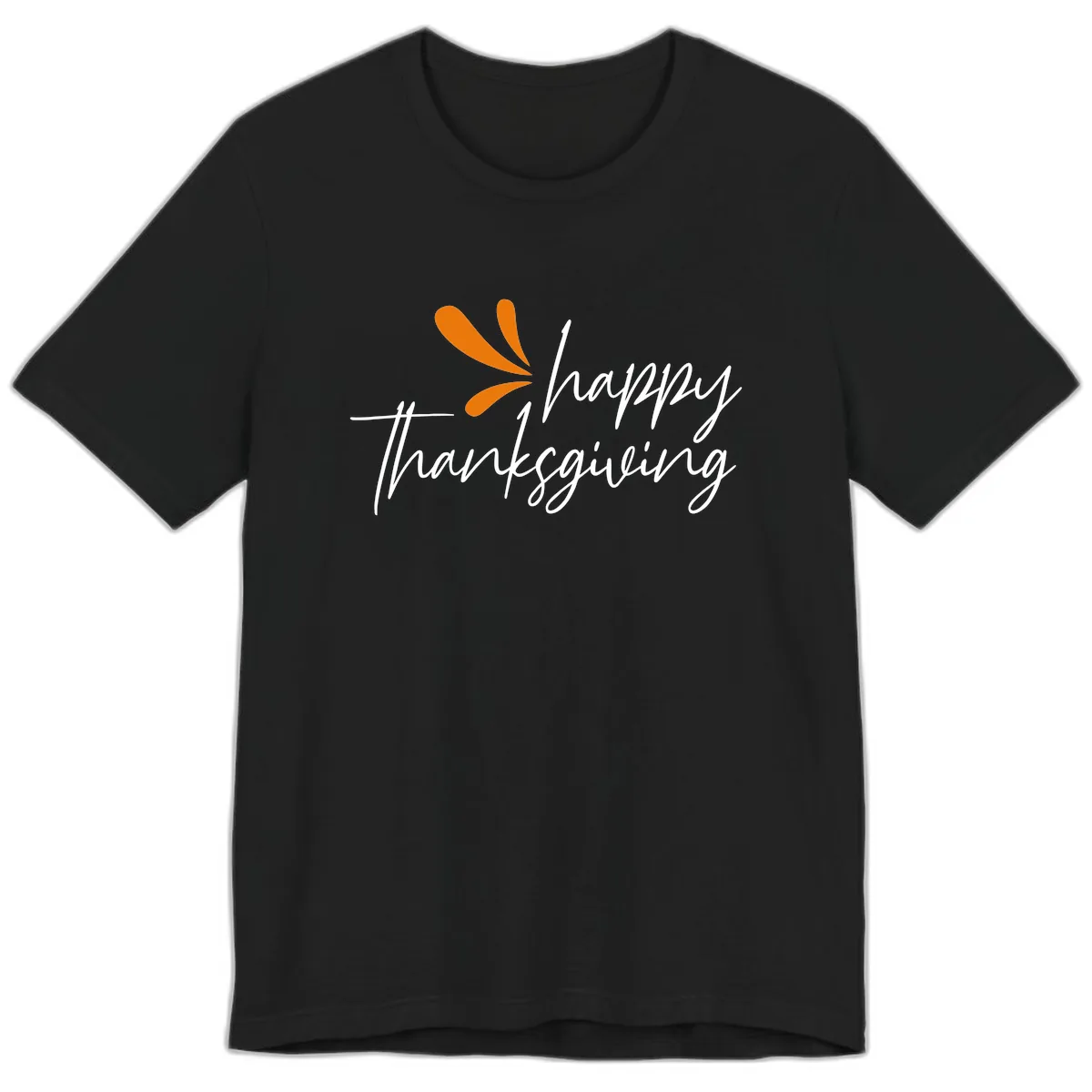 Happy Thanksgiving Script Design Premium T-Shirt in Black
