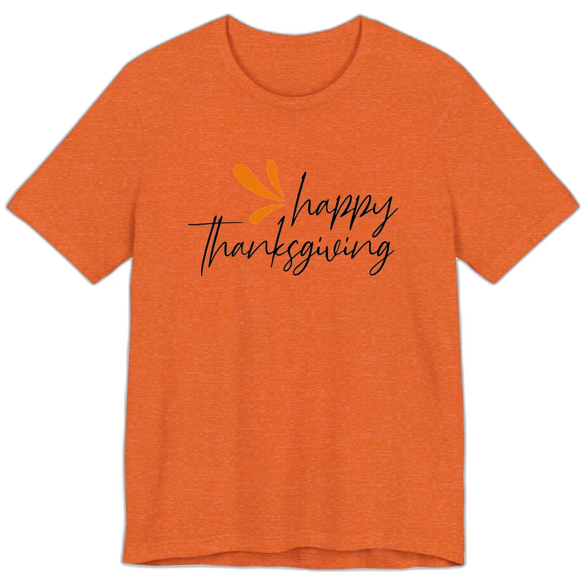 Happy Thanksgiving Script Design Premium T-Shirt in Heather Orange