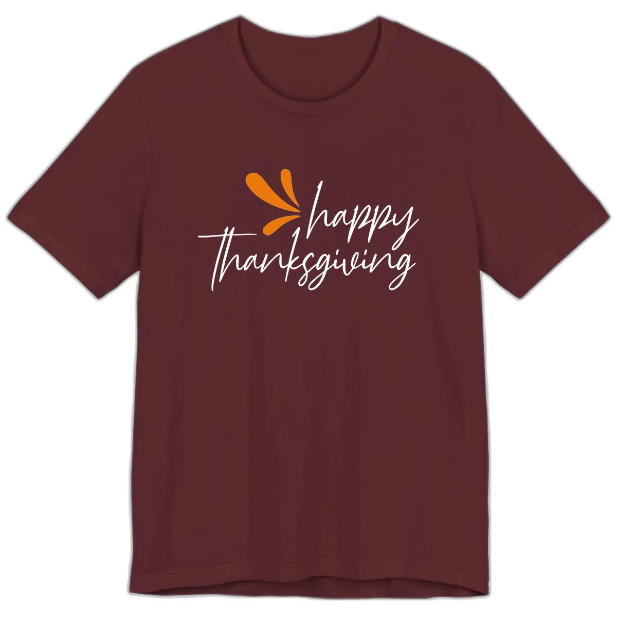 Happy Thanksgiving Script Design Premium T-Shirt in Maroon
