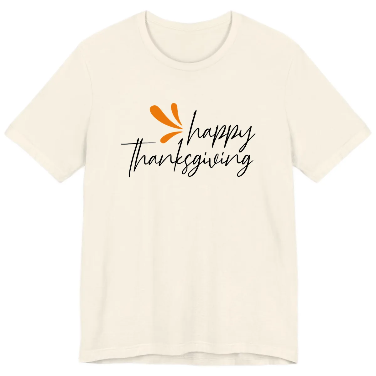 Happy Thanksgiving Script Design Premium T-Shirt in Natural