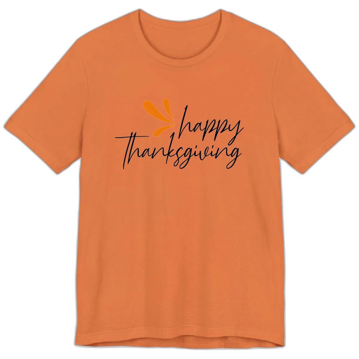 Happy Thanksgiving Script Design Premium T-Shirt in Burnt Orange