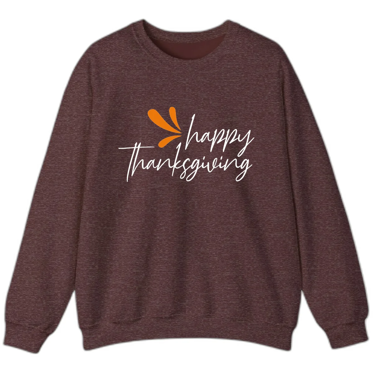 Happy Thanksgiving Script Design Sweatshirt in Heather Sport Dark Maroon