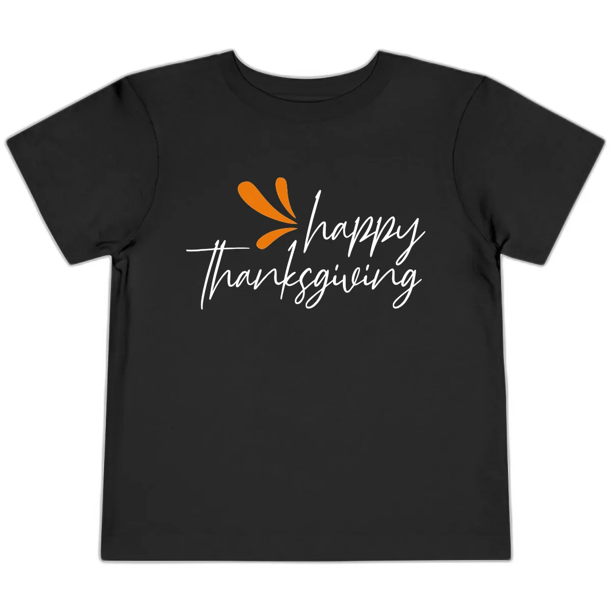 Happy Thanksgiving Script Design Toddler T-Shirt in Black