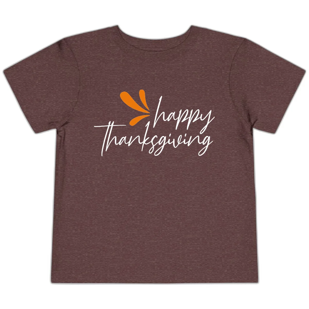 Happy Thanksgiving Script Design Toddler T-Shirt in Heather Maroon