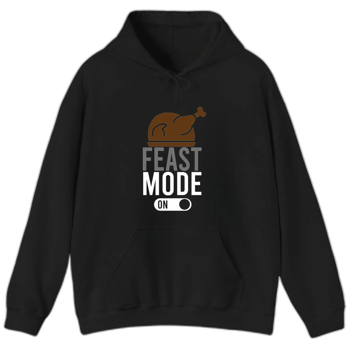 Feast Mode On Thanksgiving Hoodie in Black