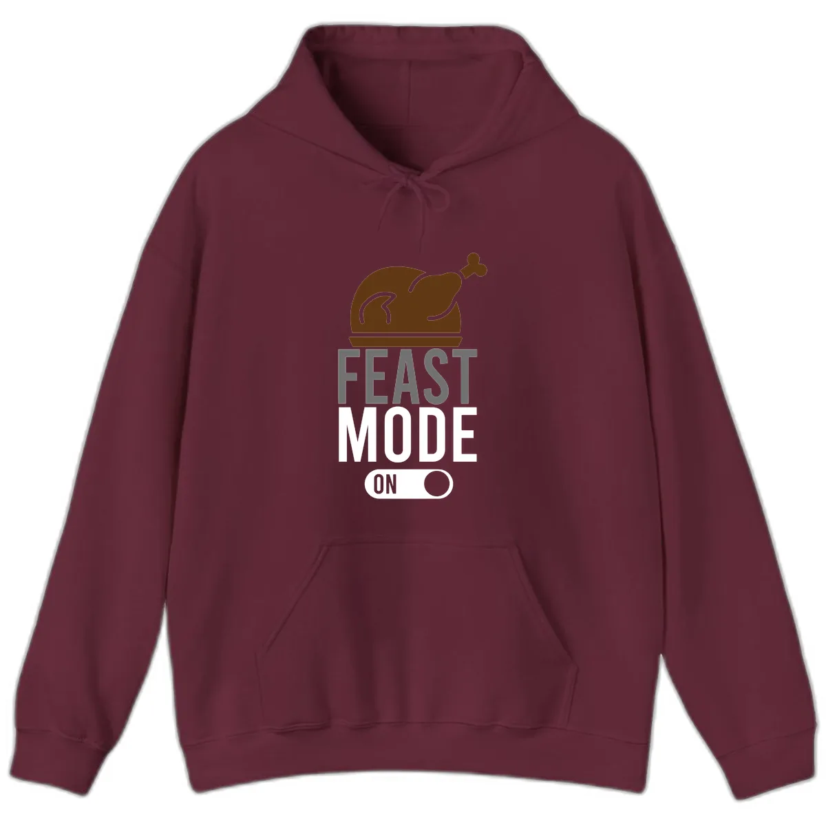 Feast Mode On Thanksgiving Hoodie in Maroon