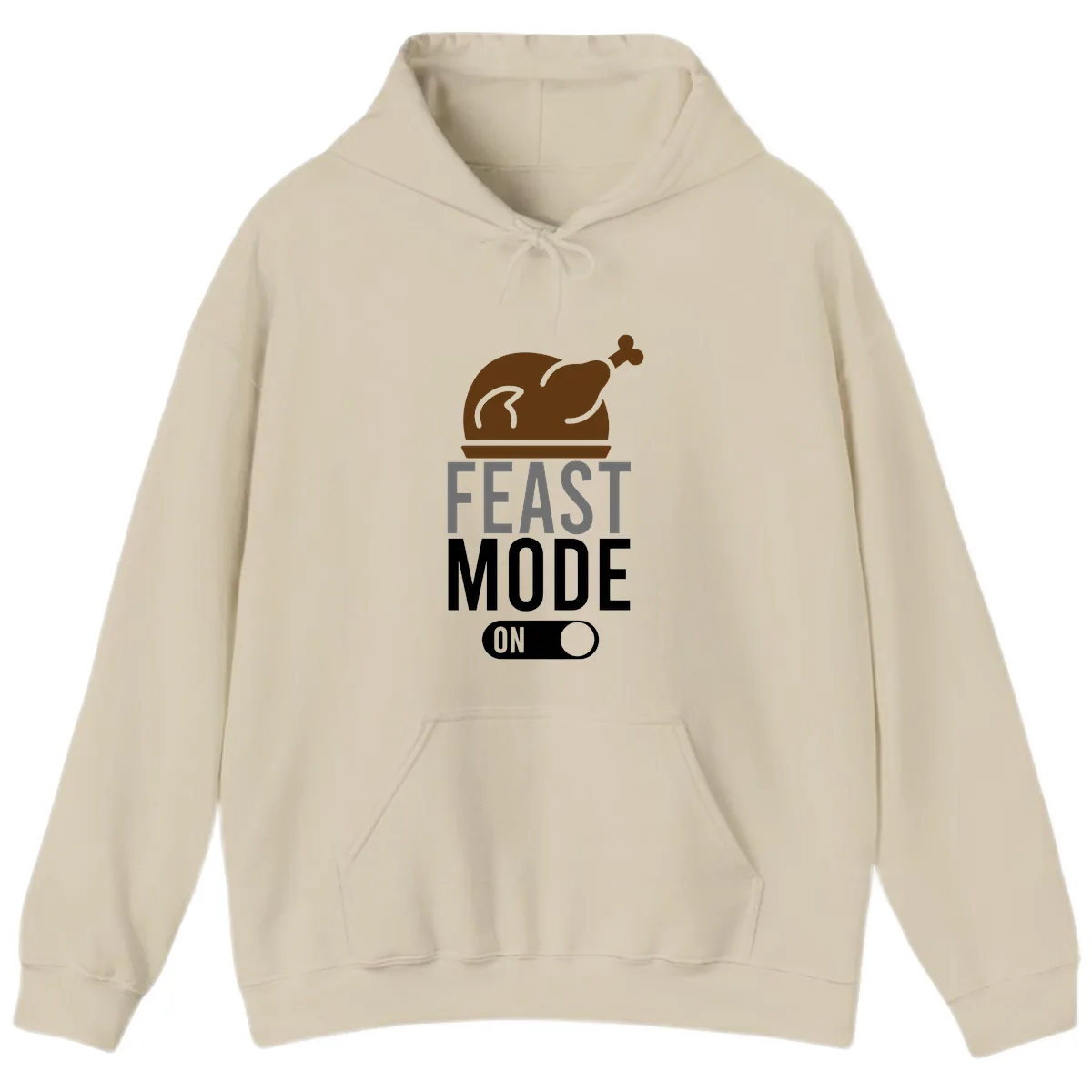 Feast Mode On Thanksgiving Hoodie in Sand