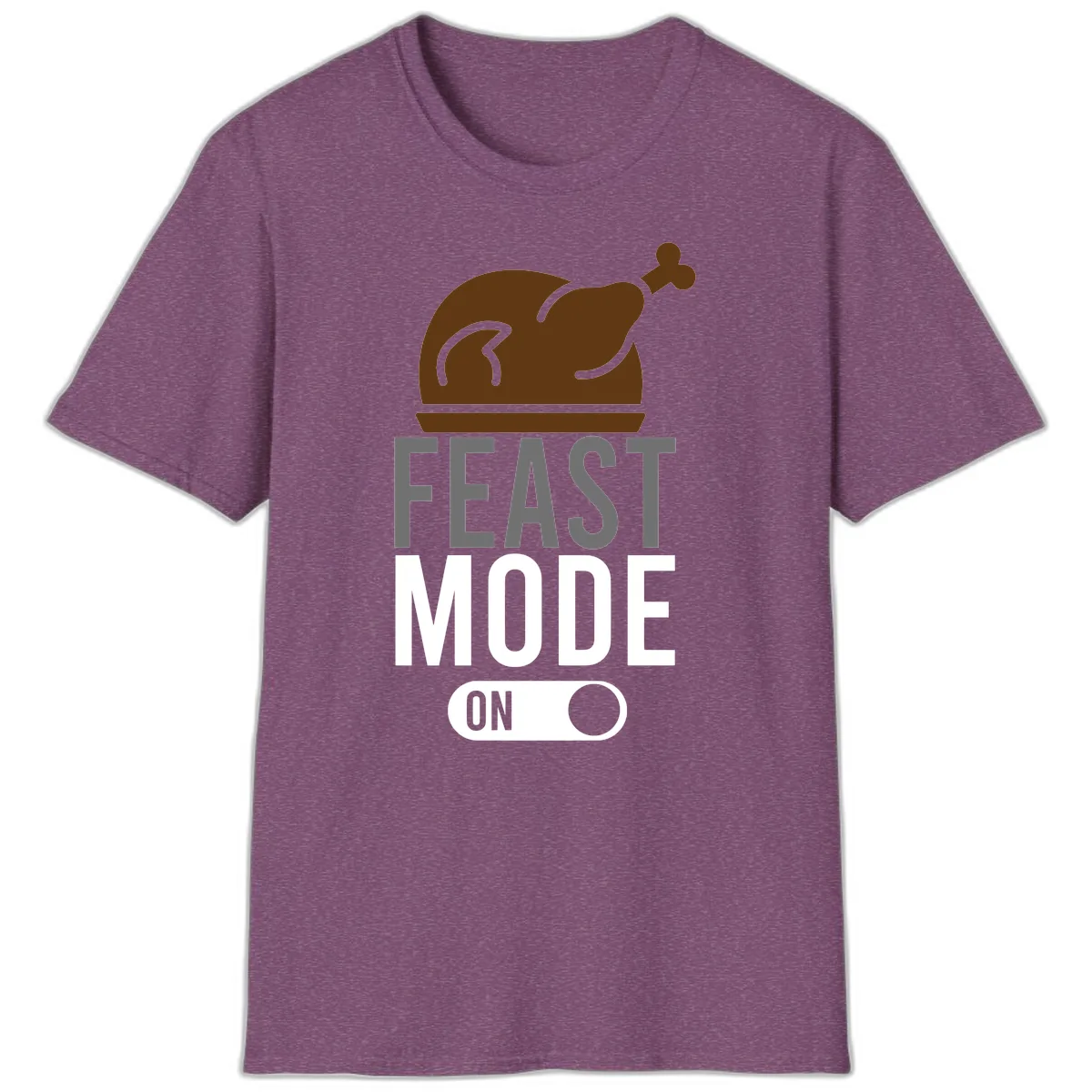 Feast Mode On Thanksgiving T-Shirt in Heather Maroon