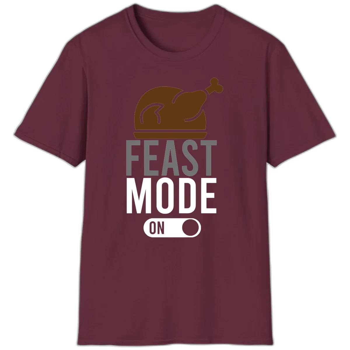Feast Mode On Thanksgiving T-Shirt in Maroon