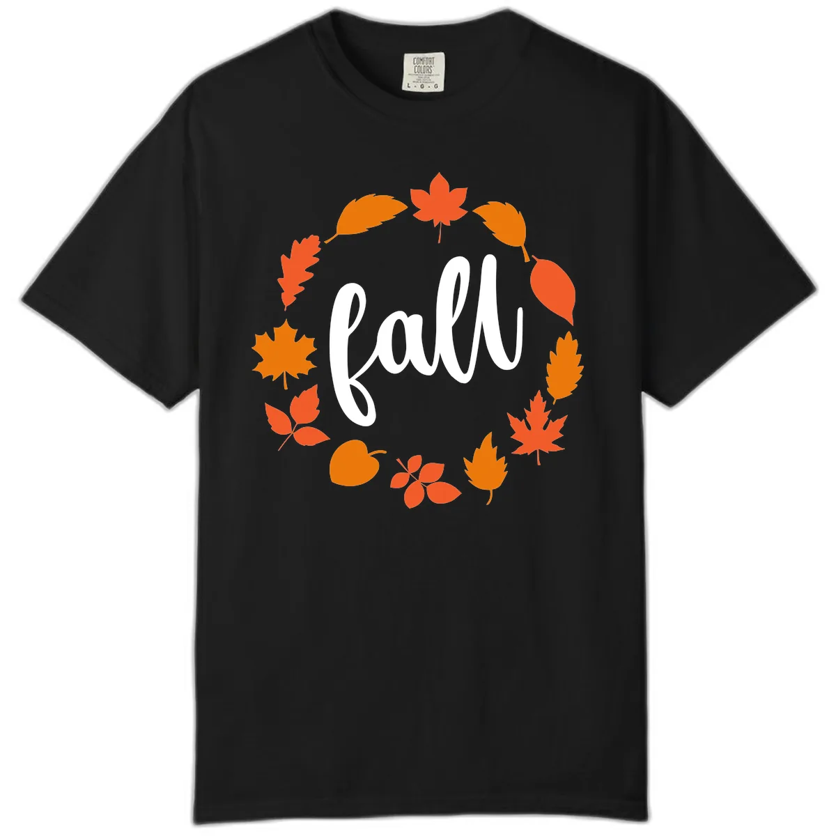 Fall Leaves Wreath Comfort Color in Black