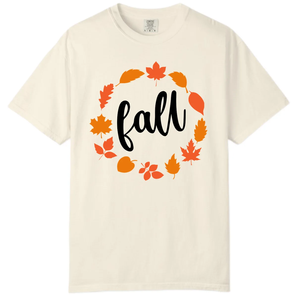 Fall Leaves Wreath Comfort Color in Ivory