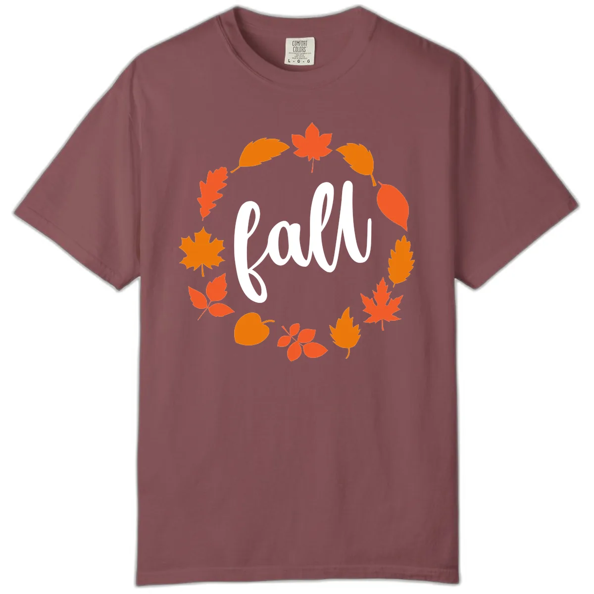 Fall Leaves Wreath Comfort Color in Brick