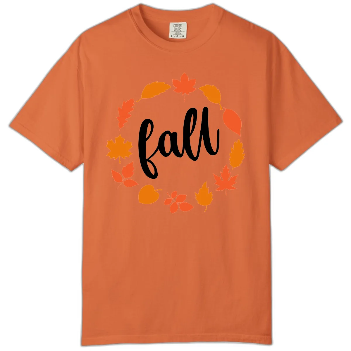 Fall Leaves Wreath Comfort Color in Burnt Orange