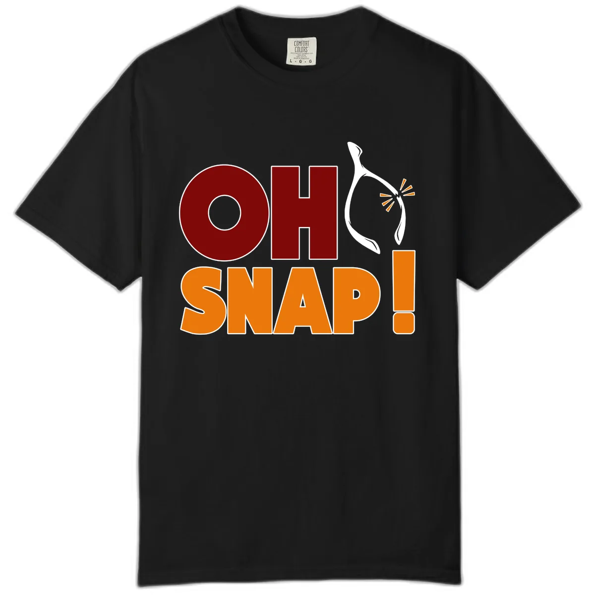 Oh Snap Wishbone Saying Comfort Color in Black