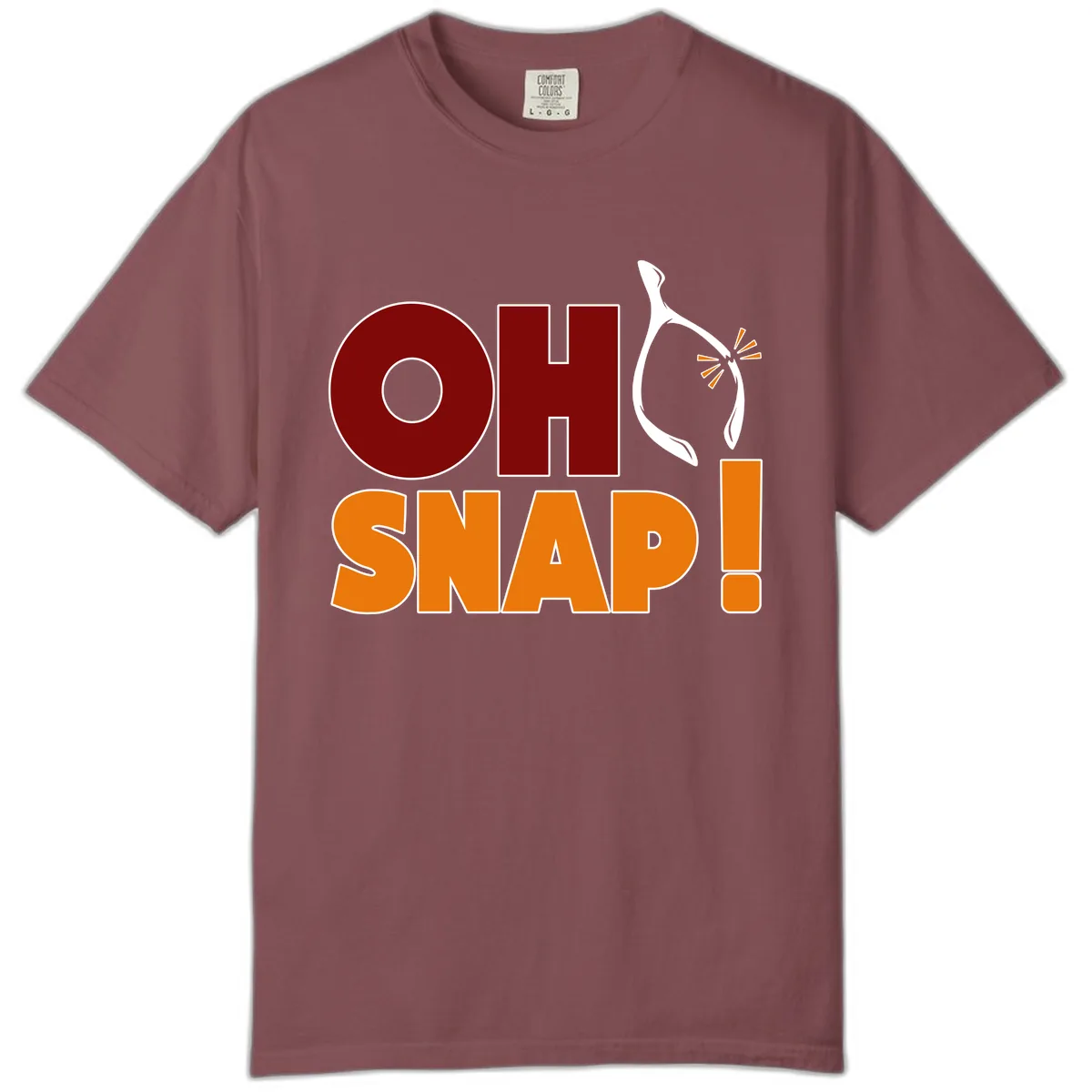 Oh Snap Wishbone Saying Comfort Color in Brick