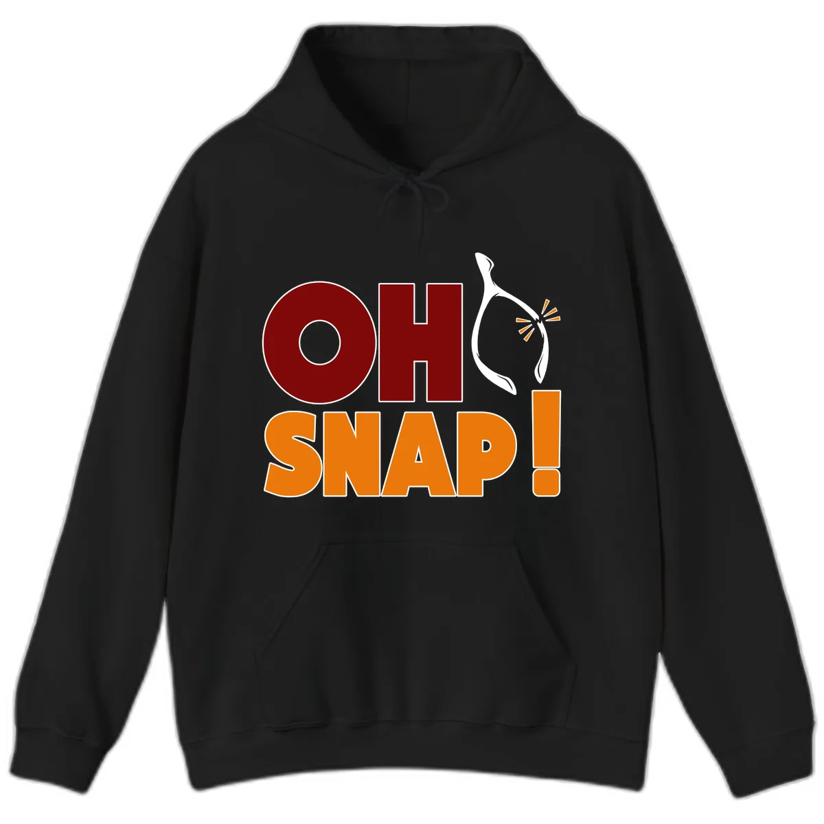 Oh Snap Wishbone Saying Hoodie in Black