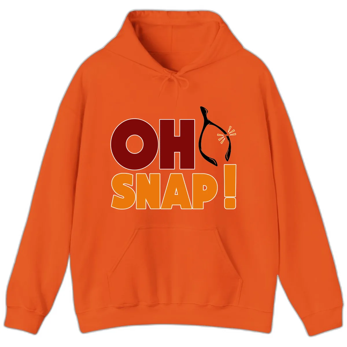 Oh Snap Wishbone Saying Hoodie in Orange