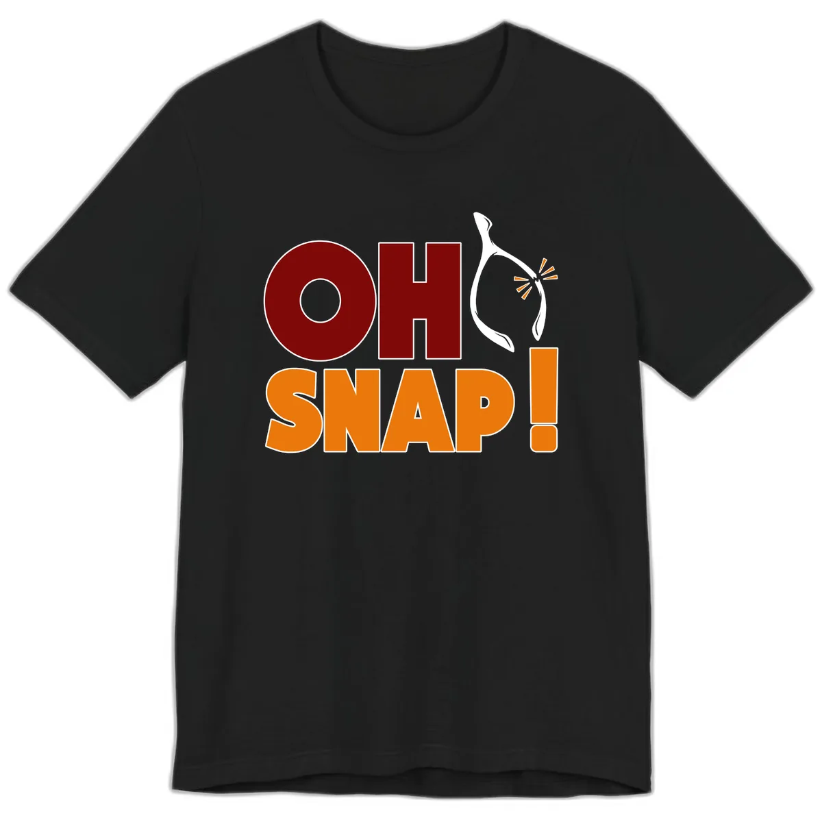 Oh Snap Wishbone Saying Premium T-Shirt in Black